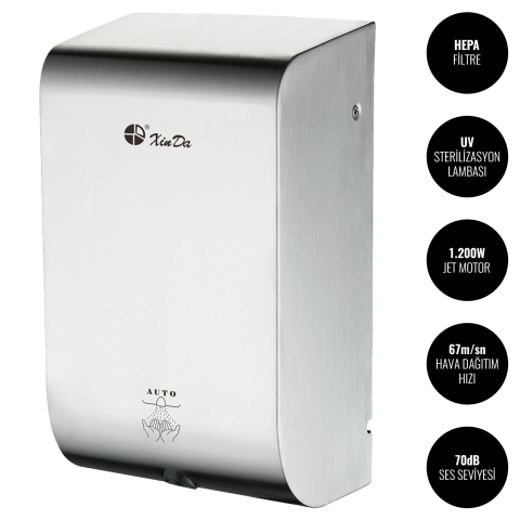 Sensörlü Jet El Kurutma Makinesi - Sensor Jet Hand Dryer - Xinda GSQ120BK - KIRCA