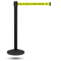 InoBarrier Siyah Şerit Bariyer - Özelleştirilebilir SE25INBBBC01 - Retractable Belt Barrier Customizable @kircaco
