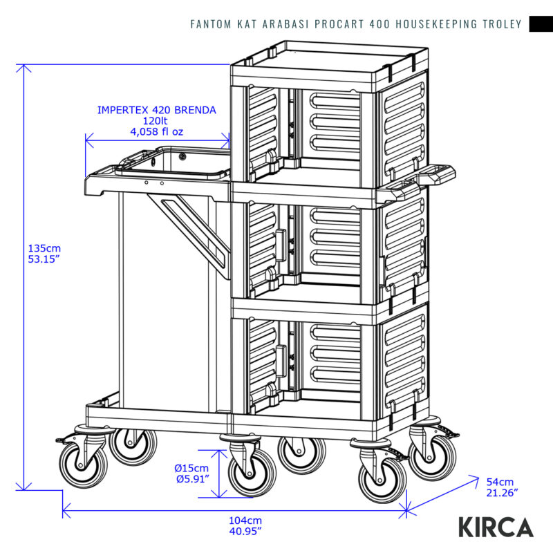 Fantom Kat Arabası Procart 400 Housekeeping Troley @kircaco