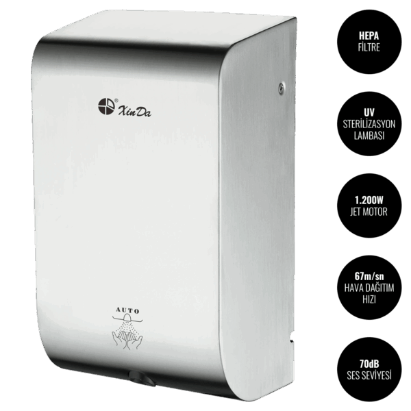 Sensörlü Jet El Kurutma Makinesi GSQ120BK - Xinda Jet Hand Dryer @kircaco