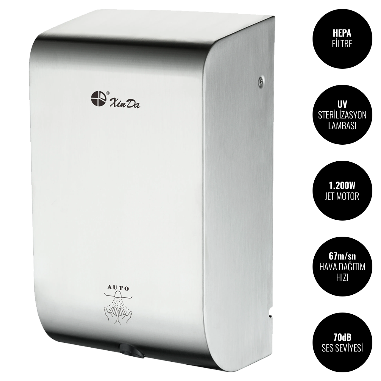 Sensörlü Jet El Kurutma Makinesi GSQ120BK - Xinda Jet Hand Dryer @kircaco