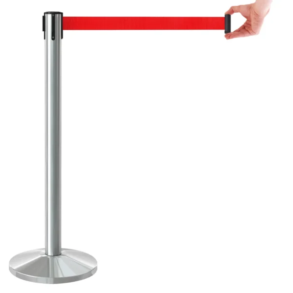 InoBarrier Krom Şerit Bariyer - Kırmızı Şerit BBCS3R