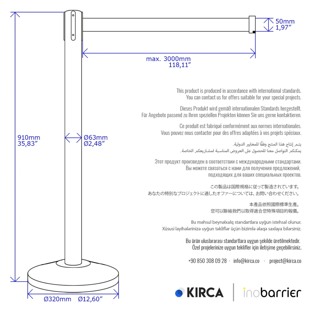 InoBarrier Krom Şerit Bariyer - Kırmızı Şerit BBCS3R - Görsel 7