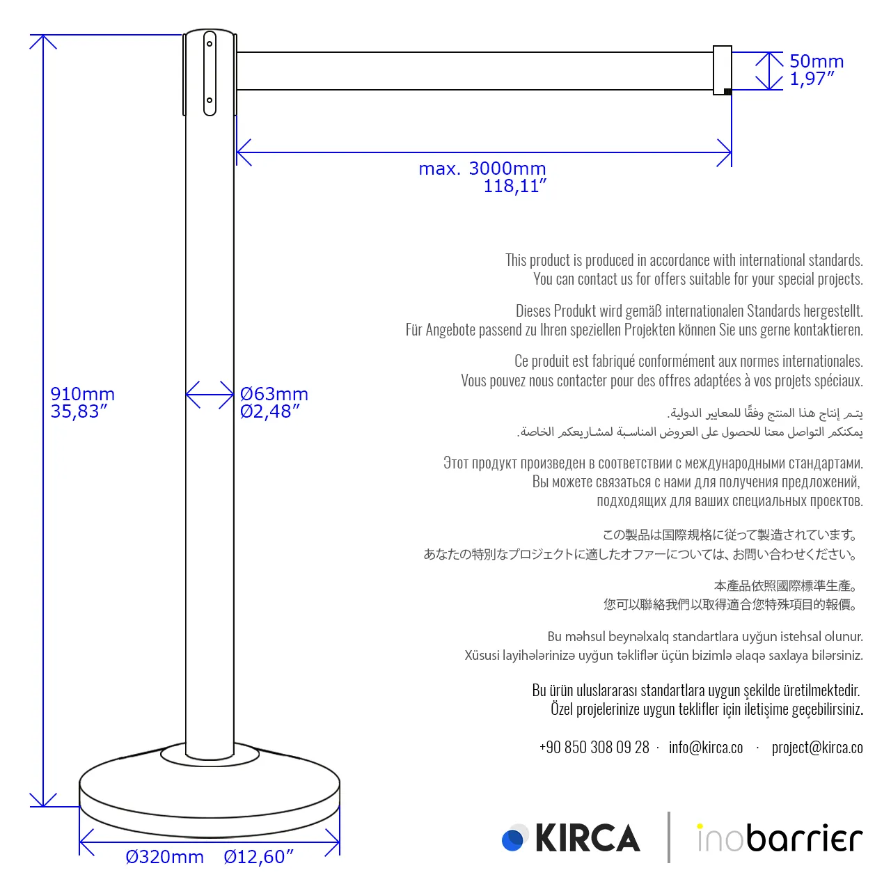 InoBarrier Krom Şerit Bariyer - Siyah Şerit BBCS3B #şeritbariyer @kircaco
