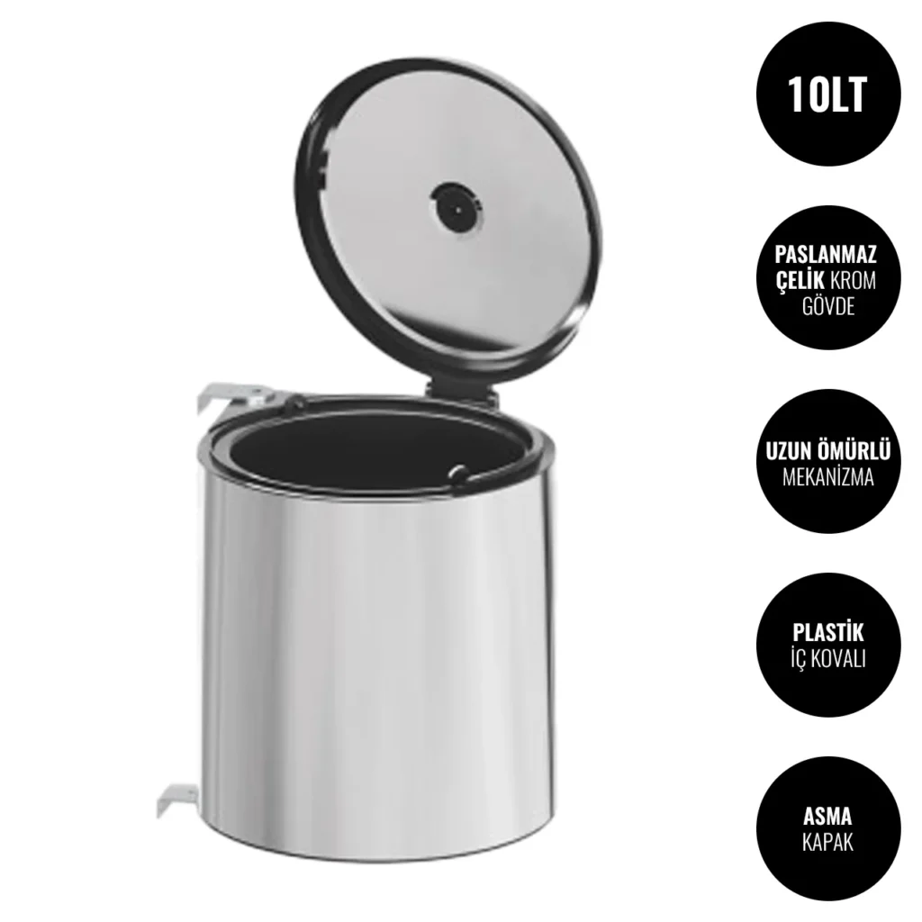 Tezgah Altı Asma Kapaklı Paslanmaz Çelik Çöp Kovası 10 LT #islakhacim @kircaco