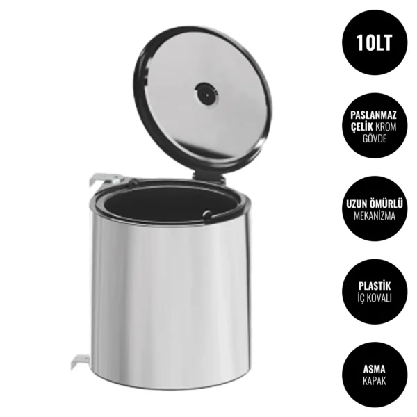 Tezgah Altı Asma Kapaklı Paslanmaz Çelik Çöp Kovası 10 LT #islakhacim @kircaco