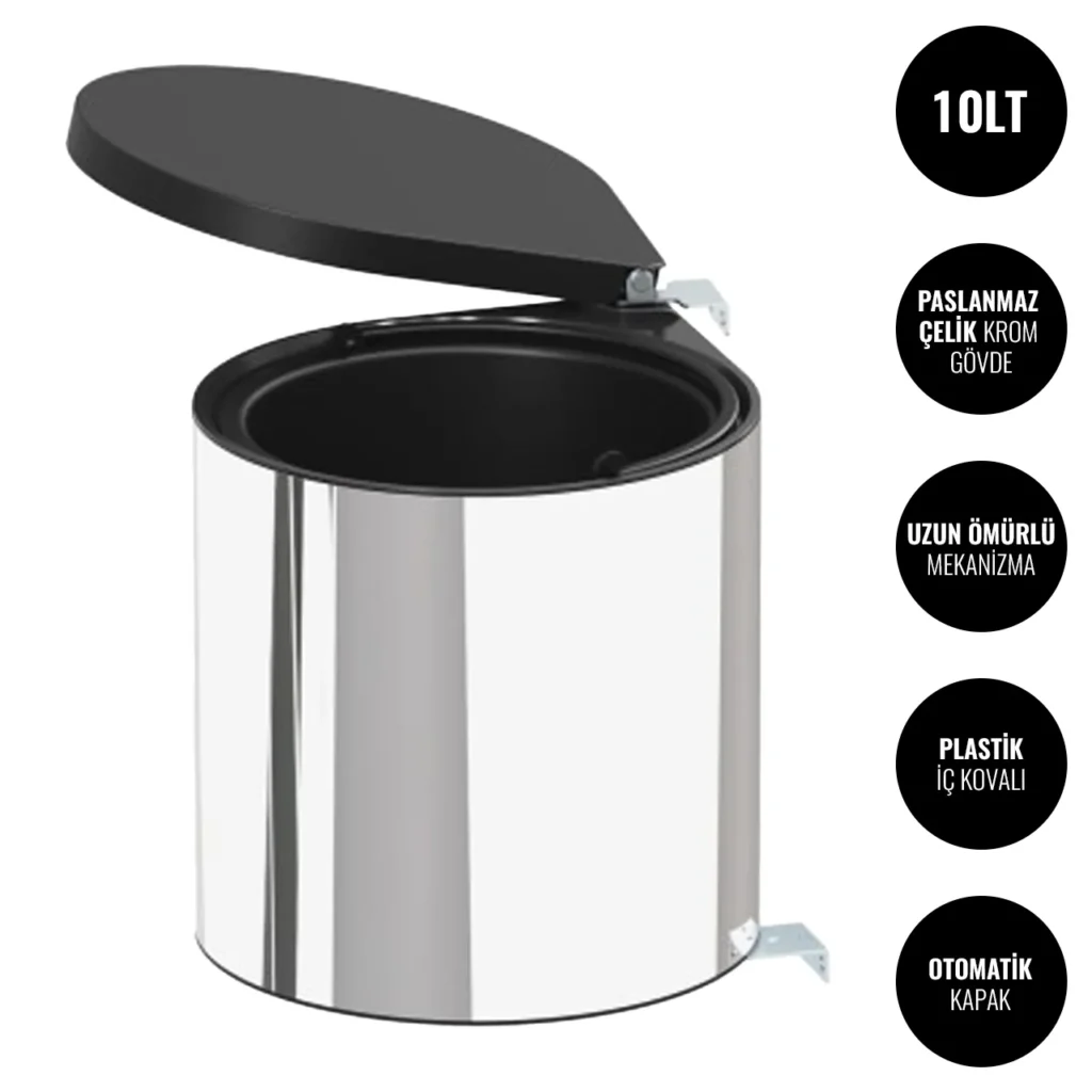 Tezgah Altı Otomatik Kapaklı Paslanmaz Çelik Çöp Kovası 10 LT #islakhacim @kircaco