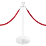 InoBarrier Krom Protokol Bariyeri Kordonu - Kırmızı Kadife 1,5m BCCS1R #protokolbariyeri @kircaco