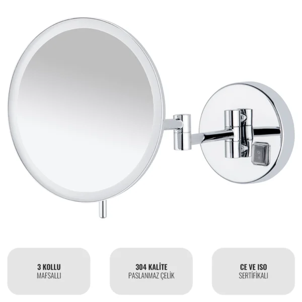 EIM Elegance MML3AC 3 Kollu Mafsallı Ledli Makyaj Aynası W6BEPTMMEE3C Triple Articulated Arm Led Makeup Mirror @kircaco #islakhacim #makyajaynasi
