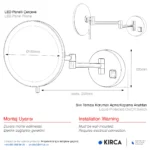 EIM Elegance MML3AC 3 Kollu Mafsallı Ledli Makyaj Aynası W6BEPTMMEE3C Triple Articulated Arm Led Makeup Mirror @kircaco #islakhacim #makyajaynasi