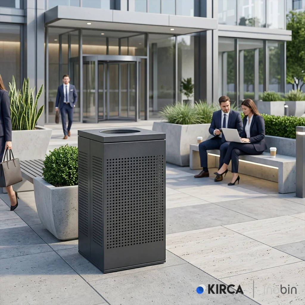 InoBin OTC769 Dış Mekan Siyah Çöp Kovası 54lt O6GEPTTCI54B Outdoor Trash Can @kircaco #dismekan