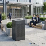 InoBin OTC769 Dış Mekan Siyah Çöp Kovası 54lt O6GEPTTCI54B Outdoor Trash Can @kircaco #dismekan