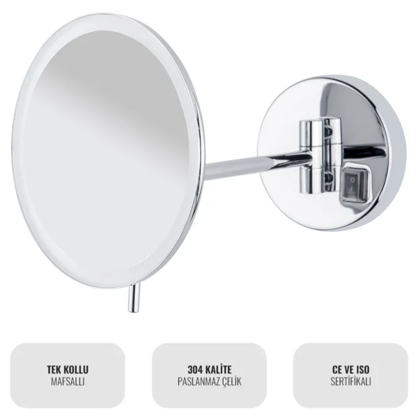EIM Elegance MML1AC Tek Kollu Mafsallı Ledli Makyaj Aynası W6BEPTMMEE1C Single Articulated Arm Led Makeup Mirror @kircaco #islakhacim #makyajaynasi