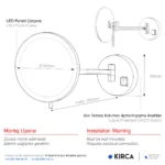 EIM Elegance MML1AC Tek Kollu Mafsallı Ledli Makyaj Aynası W6BEPTMMEE1C Single Articulated Arm Led Makeup Mirror @kircaco #islakhacim #makyajaynasi