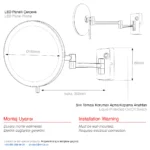 EIM Elegance MML3AC 3 Kollu Mafsallı Ledli Makyaj Aynası - Kare Rozetli W6BEPTMMEE3C Triple Articulated Arm Led Makeup Mirror Square Badge @kircaco #islakhacim #makyajaynasi