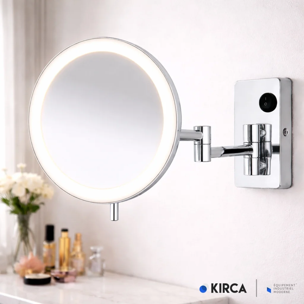 EIM Elegance MML3AC 3 Kollu Mafsallı Ledli Makyaj Aynası - Kare Rozetli W6BEPTMMEE3C Triple Articulated Arm Led Makeup Mirror Square Badge @kircaco #islakhacim #makyajaynasi