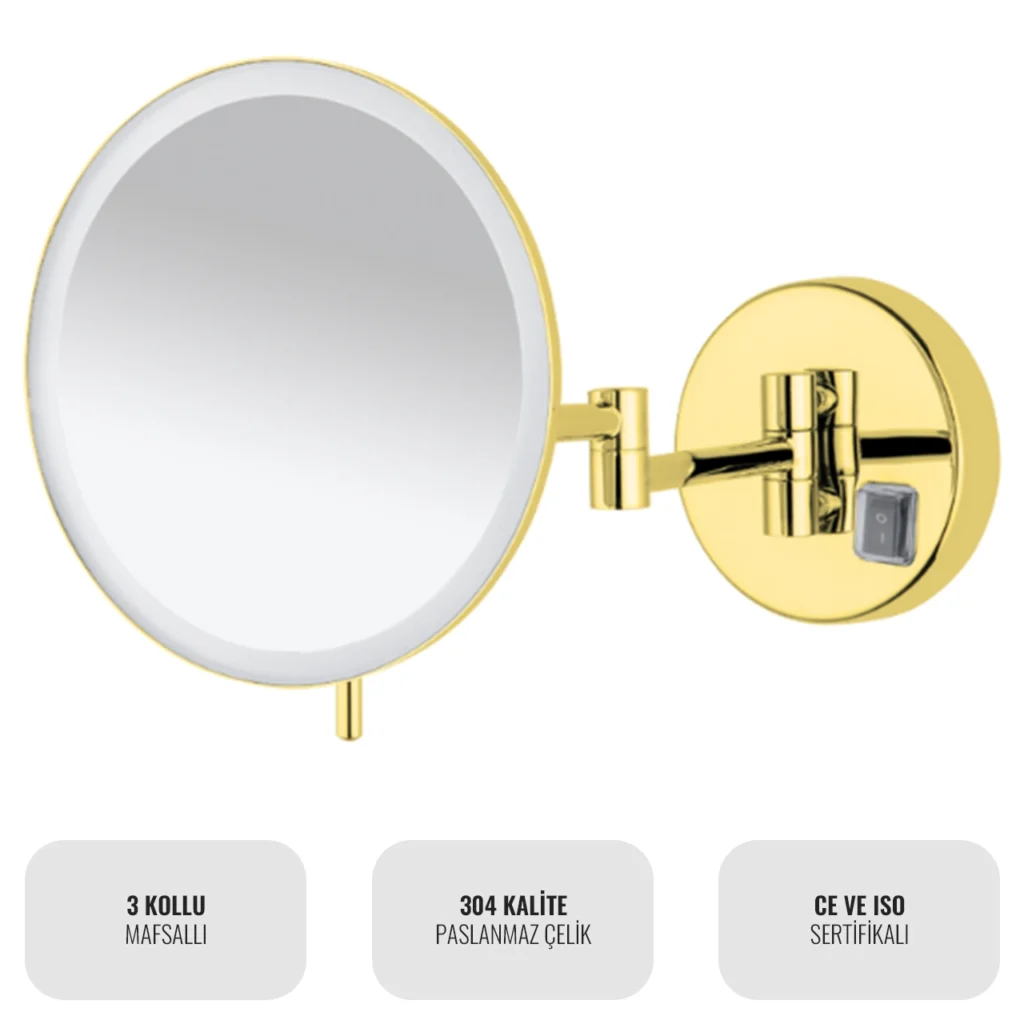 EIM Elegance MML3AG 3 Kollu Mafsallı Ledli Makyaj Aynası W6BEPTMMEE3G Triple Articulated Arm Led Makeup Mirror @kircaco #islakhacim #makyajaynasi