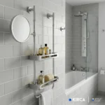 EIM Elegance SSH3AC Makyaj Aynalı Duş Rafı W6BEPTSSEE2C Makeup Mirror Shower Shelf @kircaco #islakhacim #dusrafi