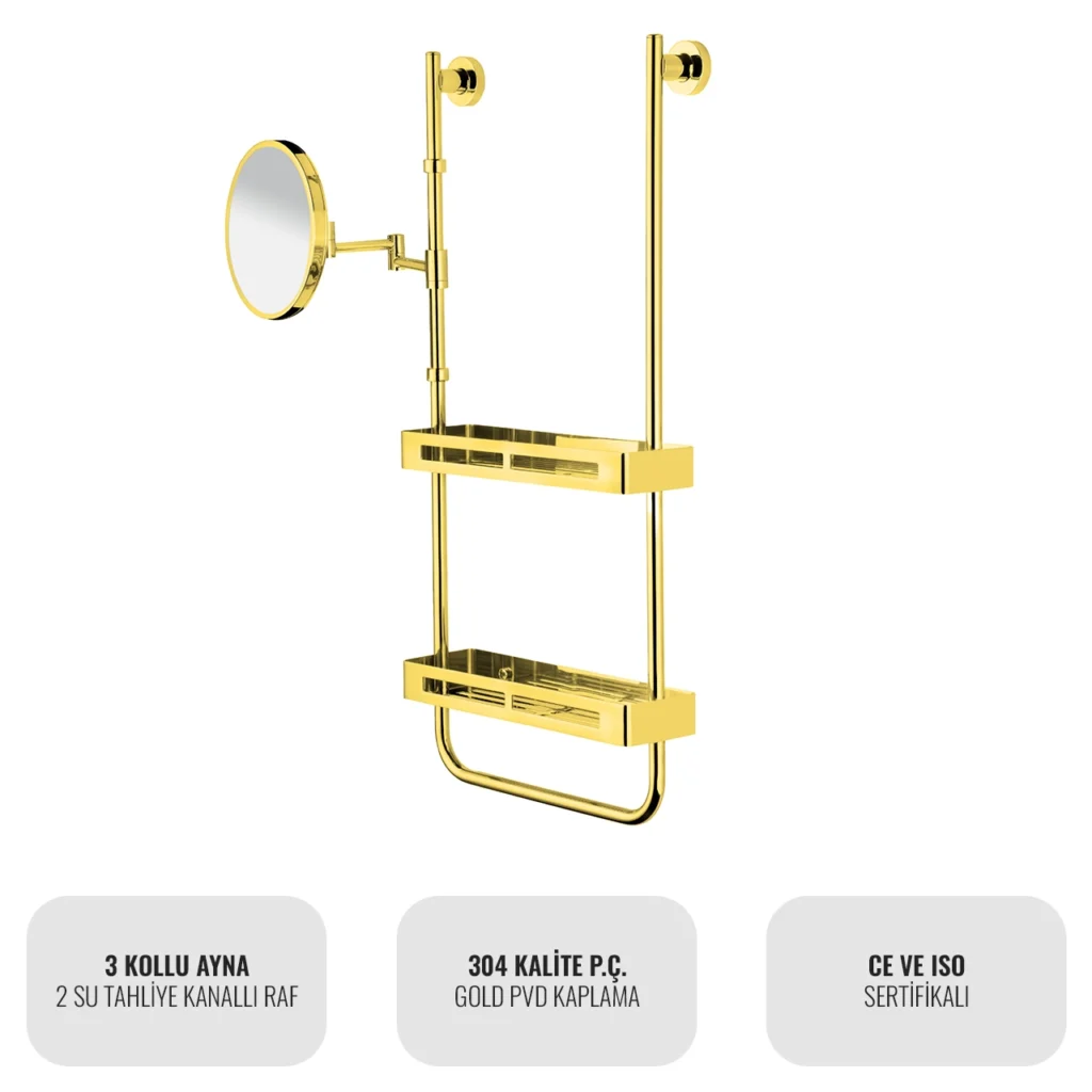 EIM Elegance SSH3AG Makyaj Aynalı Duş Rafı W6BEPTSSEE2G Makeup Mirror Shower Shelf @kircaco #islakhacim #dusrafi