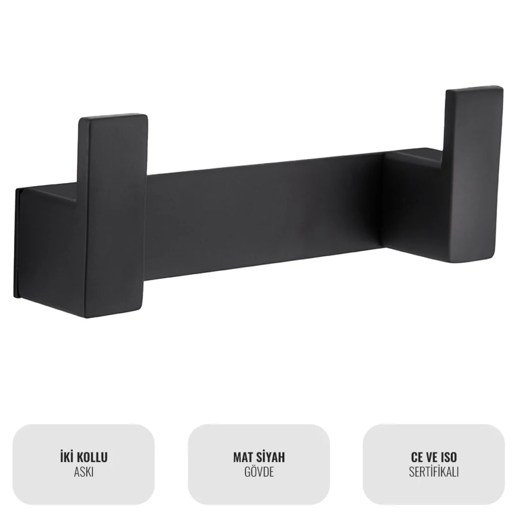 EIM Elegance TRH2AB Siyah İkili Havlu Askısı W6BEPTTREE2B Black Dual Towel Rack @kircaco #islakhacim #havluaskisi
