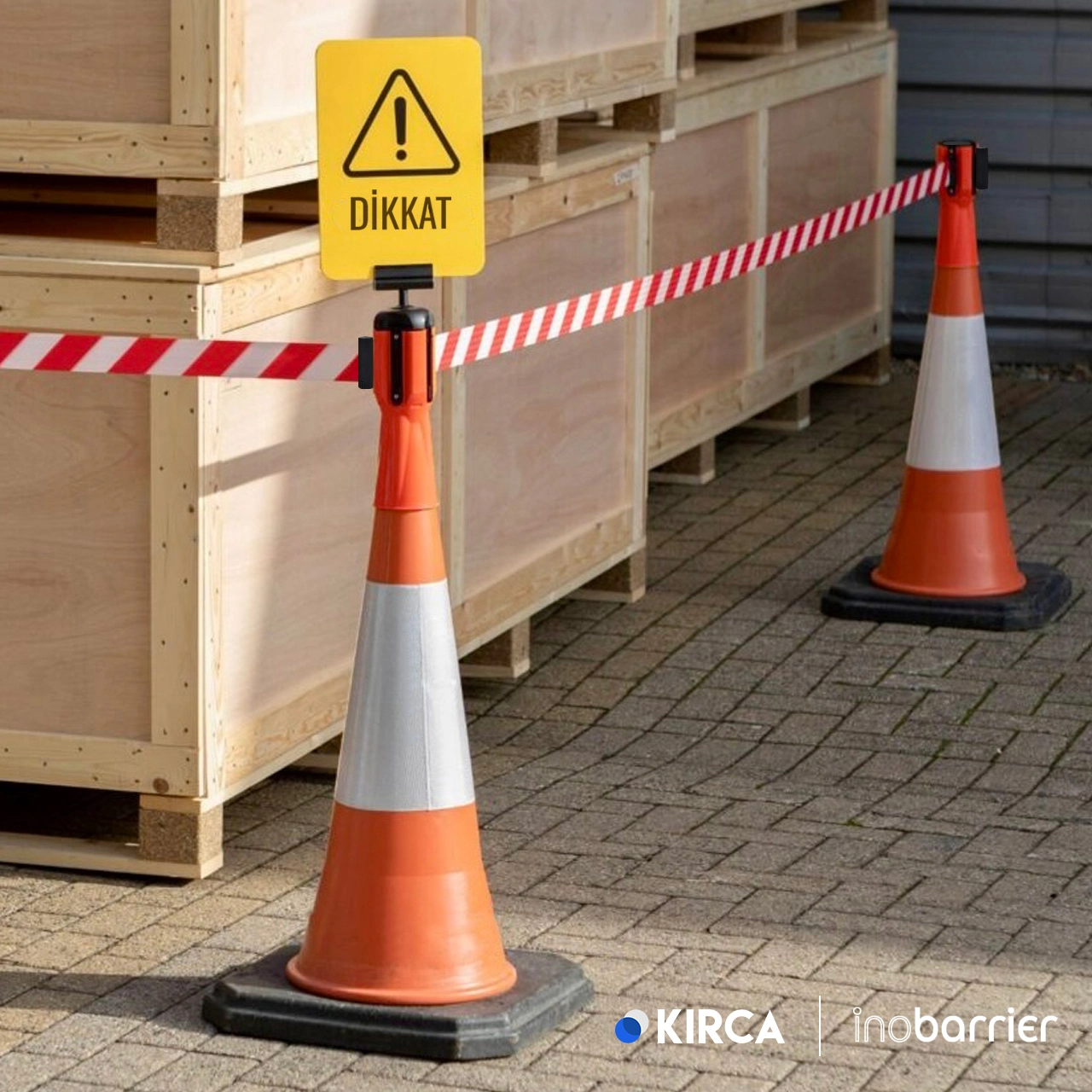 InoBarrier TBCS3E Koni Üstü Şerit Bariyer 3M Dikkat S6SEPTTBIT3E Cone Topper Belt Barrier 3M Emergency #security #seritbariyer @kircaco