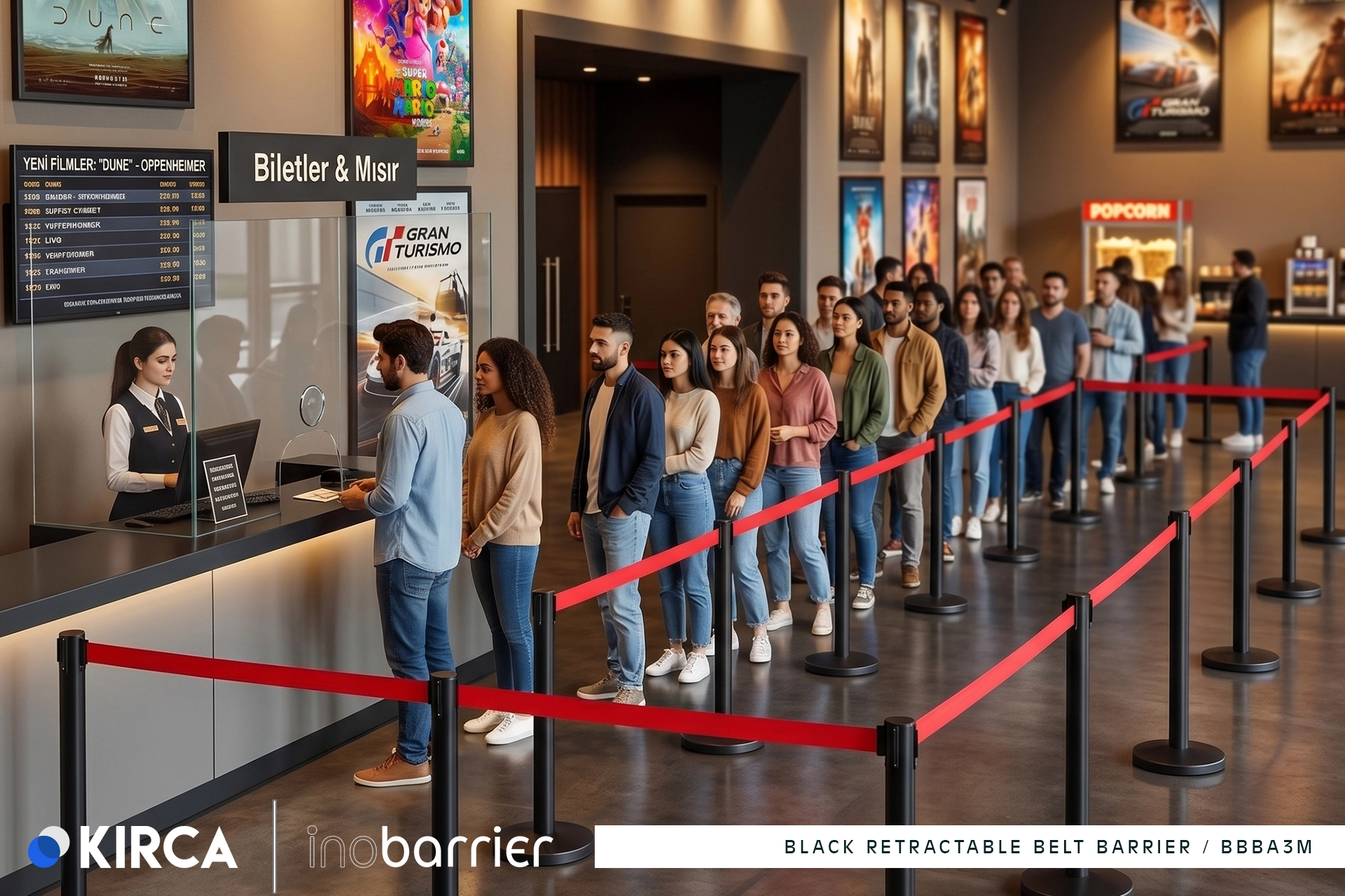 InoBarrier BBBA3M Siyah Şerit Bariyer 3m S6TEPTBBIM3M Black Retractable Belt Barrier 3m #guvenlikekipmanlari #seritbariyer @kircaco