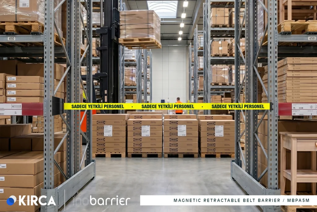 InoBarrier MBP51M Manyetik Şerit Bariyer 5m S6TEPTMBIP5M Magnetic Retractable Belt Barrier 5m #guvenlikekipmanlari #manyetikbariyer @kircaco