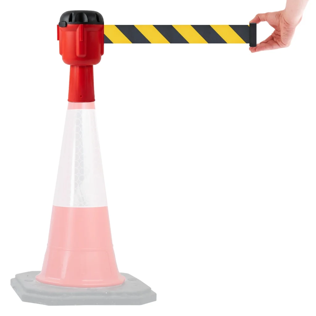 InoBarrier TBPA1C Koni Üstu Şerit Bariyer 10m Uyarı Sarı-Siyah Şerit S6TEPTTBIP1C Cone Topper Belt Barrier 10m Caution Yellow-Black Belt #guvenlikekipmanlari #bariyer @kircaco