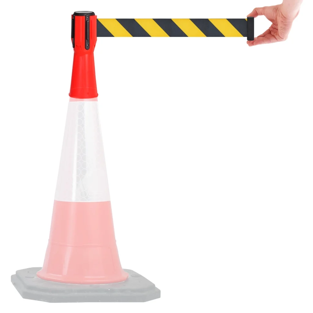InoBarrier TBPA2C Koni Üstu Şerit Bariyer 2m Uyarı Sarı-Siyah Şerit S6TEPTTBIP2C Cone Topper Belt Barrier 2m Caution Yellow-Black Belt #guvenlikekipmanlari #bariyer @kircaco