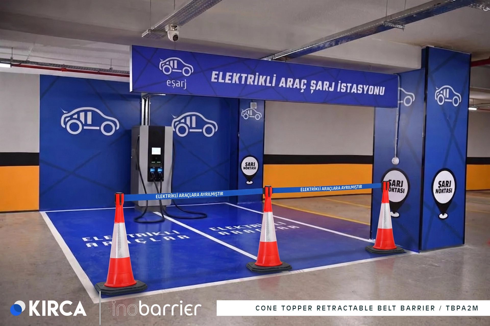 InoBarrier TBPA2M Koni Üstu Şerit Bariyer 2m S6TEPTTBIP2M Cone Topper Belt Barrier 2m #guvenlikekipmanlari #bariyer @kircaco
