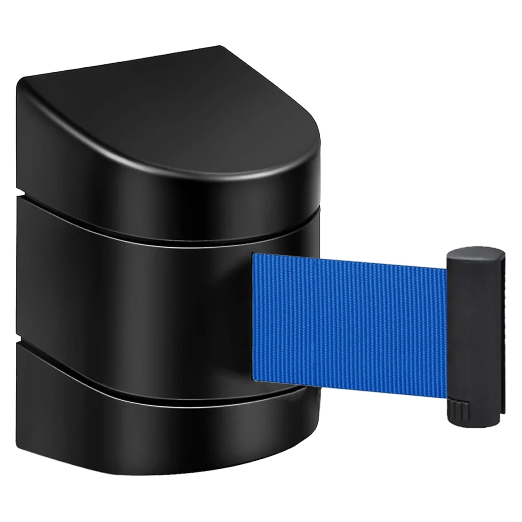 InoBarrier WBPA5K Duvara Monte Siyah Şerit Bariyer 5M Mavi Şerit S6TEPTWBIP5K Black Retractable Belt Barrier 5M Royal Blue Belt #guvenlikekipmanlari #seritbariyer @kircaco