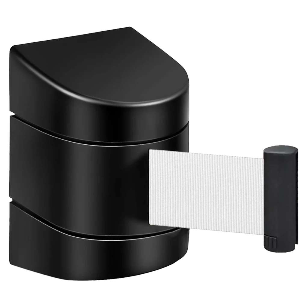 InoBarrier WBPA5W Duvara Monte Siyah Şerit Bariyer 5M Beyaz Şerit S6TEPTWBIP5W Black Retractable Belt Barrier 5M White Belt #guvenlikekipmanlari #seritbariyer @kircaco