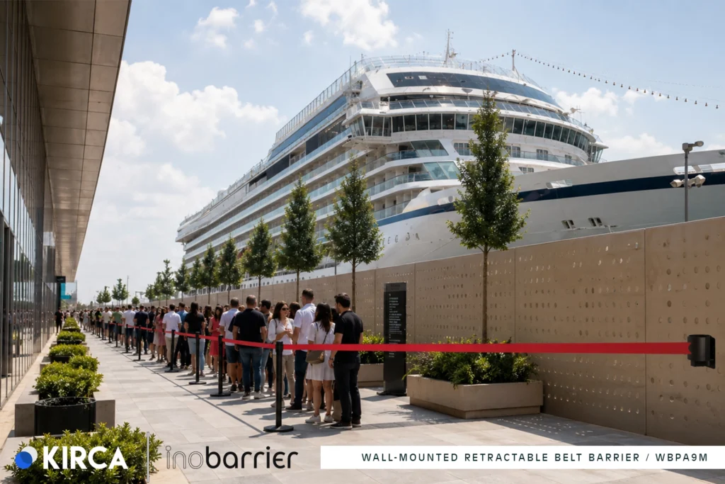InoBarrier WBPA9M Duvara Monte Siyah Şerit Bariyer 23M S6TEPTWBIP9M Black Retractable Belt Barrier 23M #guvenlikekipmanlari #seritbariyer @kircaco