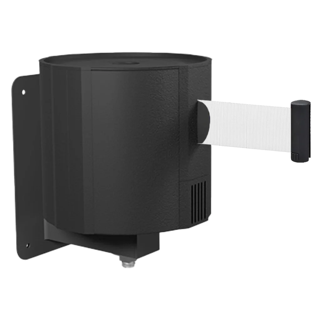 InoBarrier WBPA9W Duvara Monte Siyah Şerit Bariyer 23M Beyaz Şerit S6TEPTWBIP9W Black Retractable Belt Barrier 23M White Belt #guvenlikekipmanlari #seritbariyer @kircaco