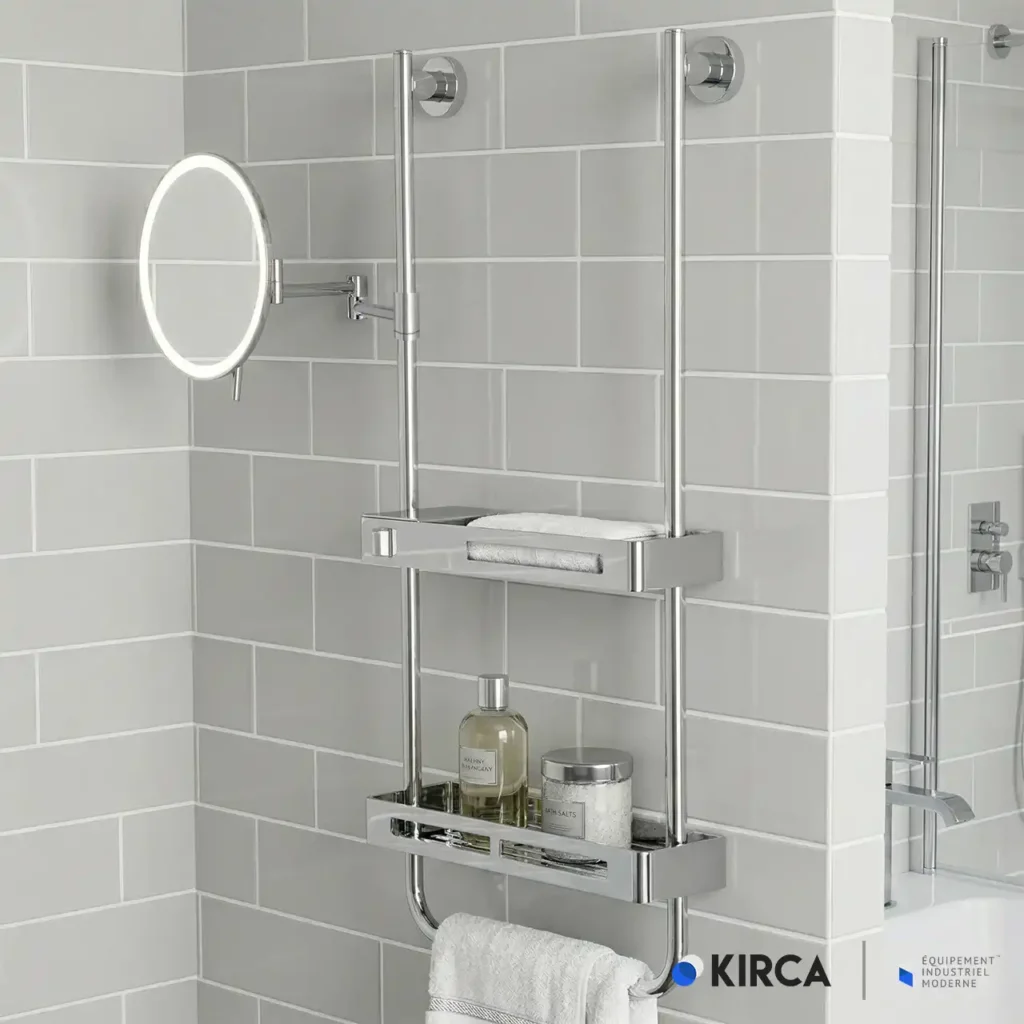 Elegance SSS2LM Led Makyaj Aynalı Duş Rafı W6BEPTSSEL2M Led Makeup Mirror Shower Shelf @kircaco #islakhacim #dusrafi