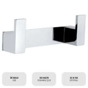 Elegance TRH2WM İkili Havlu Askısı W6BEPTTRE2WM Dual Towel Rack @kircaco #islakhacim #havluaskisi
