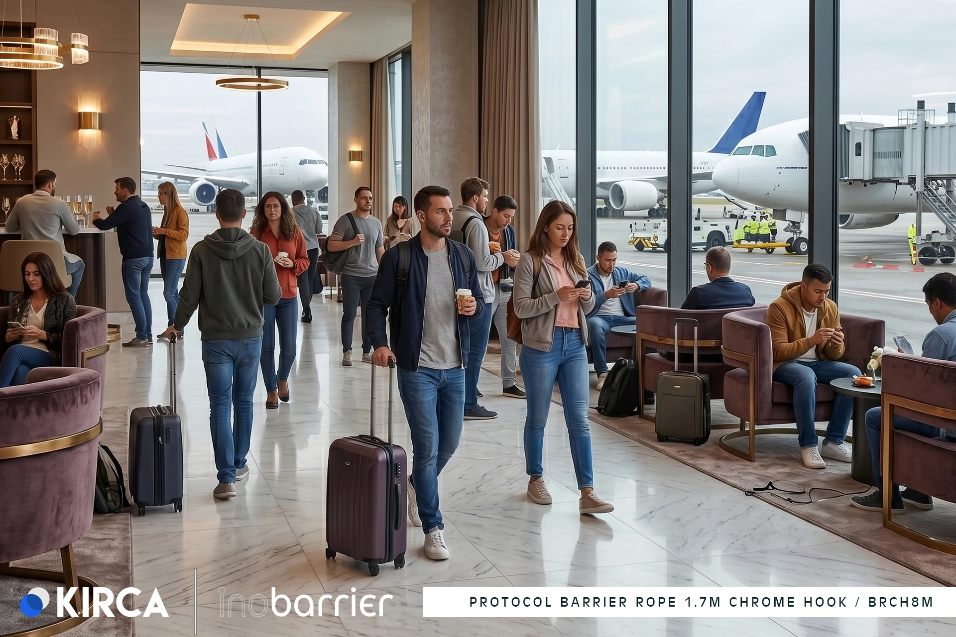 InoBarrier BRCH8M Protokol Bariyeri Halatı 1,7m Krom Kanca S6TEATBRIC8M Protocol Barrier Rope 1.7m Chrome Hook #guvenlikekipmanlari #protokolbariyeri @kircaco