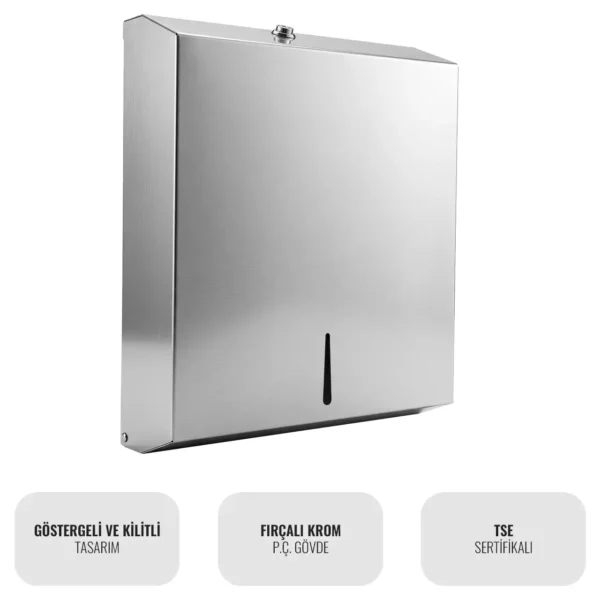 Public PTDC4Z Krom Z Katlı Kağıt Havlu Dispenseri 400'lü W6TEPTPDEM4Z Chrome Z Folded Paper Towel Dispenser 400s #PublicSerisi #islakhacim @kircaco