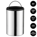 EIM TCHO5C Otel Tipi Paslanmaz Çelik Açık Çöp Kovası 5LT W6TEPTTCEH5O Hotel Type Stainless Steel Open Trash Can #ıslakhacim #çöpkovası @kircaco