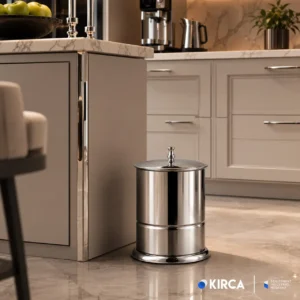 EIM TCSC5C Kapaklı Paslanmaz Çelik Krom Çöp Kovası 5LT W6TEPTTCES5K Lidded Stainless Steel Chrome Trash Can #ıslakhacim #çöpkovası @kircaco