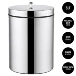 EIM TCSL5C Kapaklı Paslanmaz Çelik Çöp Kovası 5LT W6TEPTTCES5L Lidded Stainless Steel Trash Can #ıslakhacim #çöpkovası @kircaco
