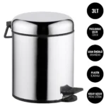 EIM TCSO3C Oval Kapaklı Pedallı Paslanmaz Çelik Çöp Kovası 3LT W6TEPTTCES3O Oval Lidded Pedal Stainless Steel Trash Can #ıslakhacim #çöpkovası @kircaco