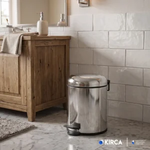 EIM TCSO5C Oval Kapaklı Pedallı Paslanmaz Çelik Çöp Kovası 5LT W6TEPTTCES5O Oval Lidded Pedal Stainless Steel Trash Can #ıslakhacim #çöpkovası @kircaco