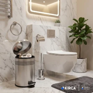 EIM TCSP1C Kapaklı Pedallı Paslanmaz Çelik Çöp Kovası 12LT W6TEPTTCES1P Lidded Pedal Stainless Steel Trash Can #ıslakhacim #çöpkovası @kircaco