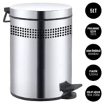 EIM TCSP5C Kapaklı Pedallı Paslanmaz Çelik Çöp Kovası 5LT W6TEPTTCES5P Lidded Pedal Stainless Steel Trash Can #ıslakhacim #çöpkovası @kircaco
