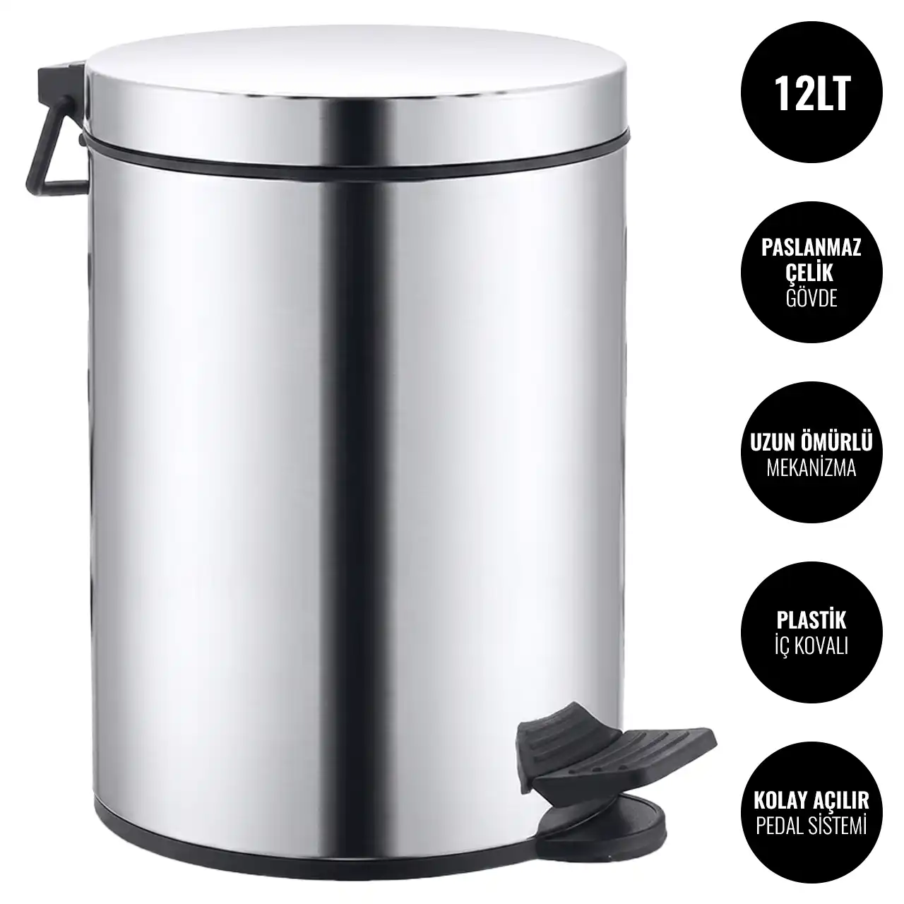 EIM TCSS1C Kapaklı Pedallı Paslanmaz Çelik Çöp Kovası 12LT W6TEPTTCES1C Lidded Pedal Stainless Steel Trash Can #ıslakhacim #çöpkovası @kircaco EIM TCSS1C Kapaklı Pedallı Paslanmaz Çelik Çöp Kovası 12LT W6TEPTTCES1C Lidded Pedal Stainless Steel Trash Can #ıslakhacim #çöpkovası @kircaco