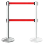 InoBarrier BBCD3R Krom Çift Şerit Bariyer 3m Kırmızı Şerit S6TEPTBBID3R Chrome Dual Retractable Belt Barrier 3m Red Belt #guvenlikekipmanlari #seritbariyer @kircaco