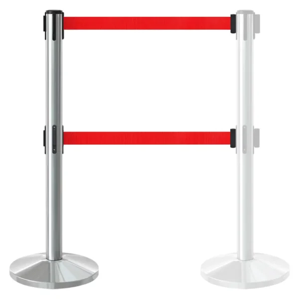 InoBarrier BBCD3R Krom Çift Şerit Bariyer 3m Kırmızı Şerit S6TEPTBBID3R Chrome Dual Retractable Belt Barrier 3m Red Belt #guvenlikekipmanlari #seritbariyer @kircaco