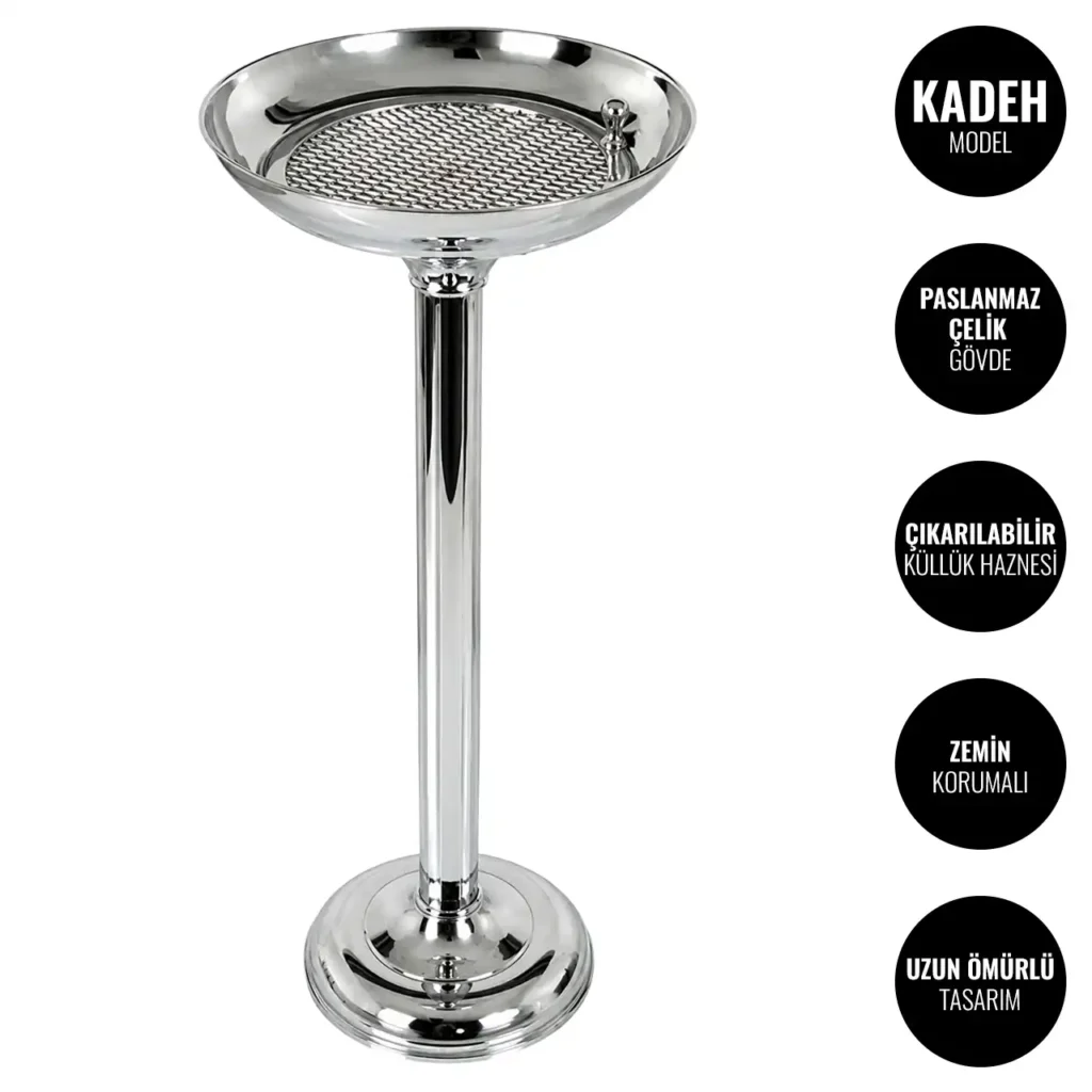 EIM ABGA1C Paslanmaz Çelik Kadeh Küllük W6CEPTEABG1C Stainless Steel Ashtray Bin