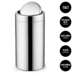 EIM TCRL2C Döner Kapaklı Paslanmaz Çelik Yanmaz Çöp Kovası 15LT W6TEPTTCER2C Rotate Lid Stainless Steel Trash Can #ıslakhacim #çöpkovası @kircaco